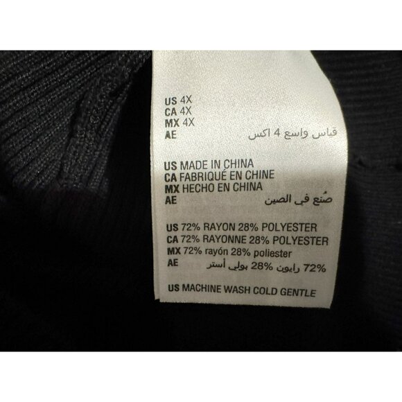 Bar III Black Stretch Ribbed Plus Size 4X Chest Cutout Long Sleeve Sweater NEW - Picture 7 of 7